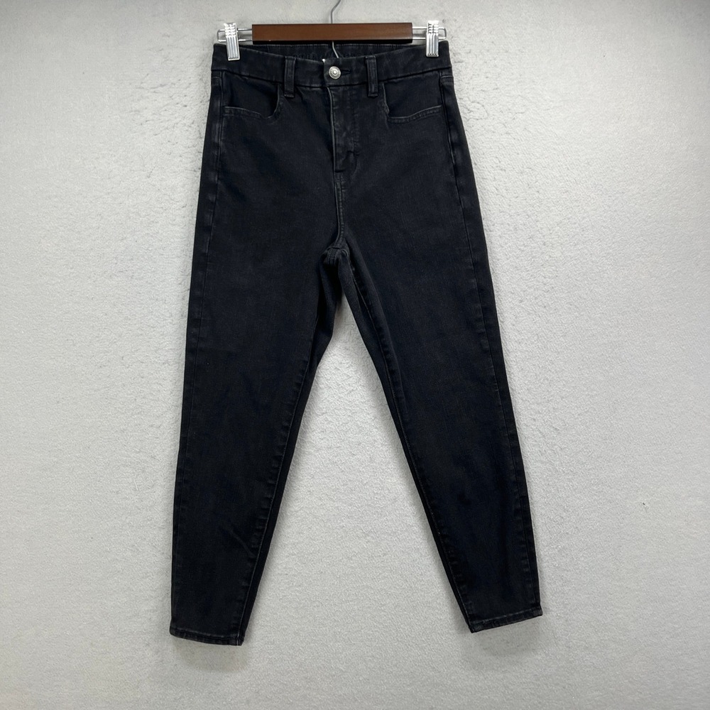 American Eagle Jeggings Womens 2 Black Curvy Super Hi-Rise The Dream Jean Casual